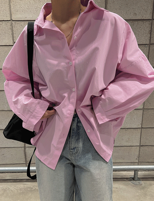 [~88오버사이즈/5color]빅사이즈 루즈핏 베이직 컬러 셔츠